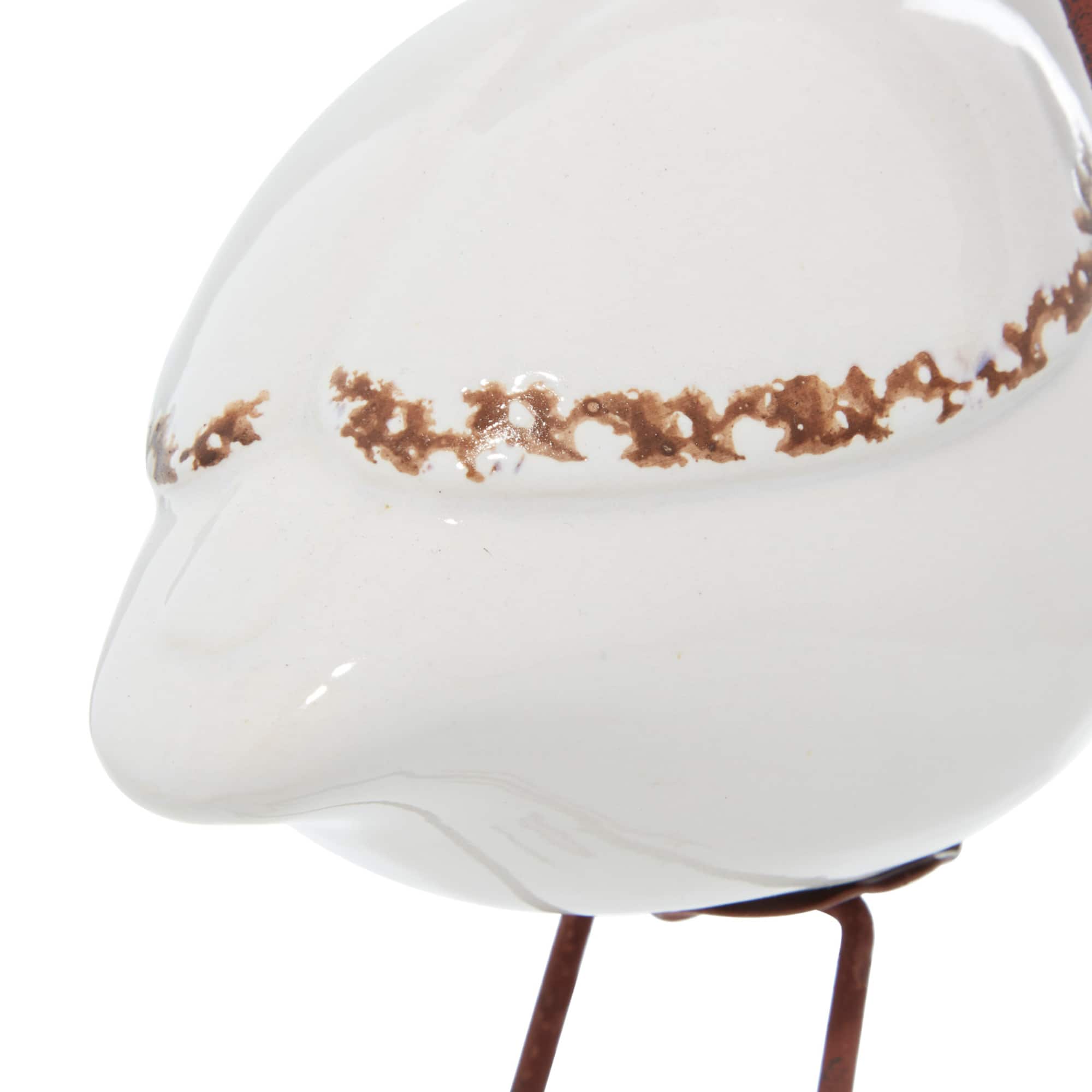 White Stoneware Coastal Birds Sculpture Set